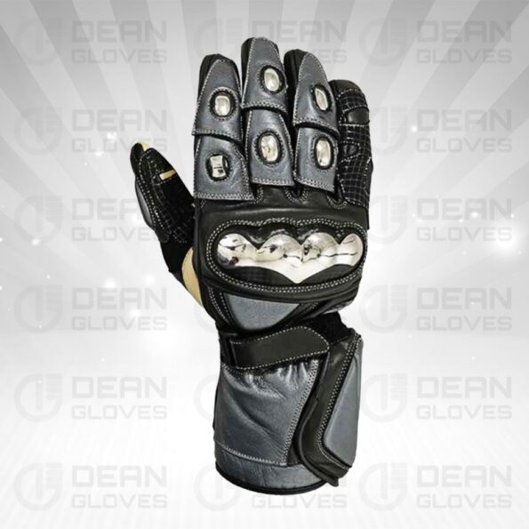 Goat Leather Riding Biker Gloves with Minimal Wear Resistance