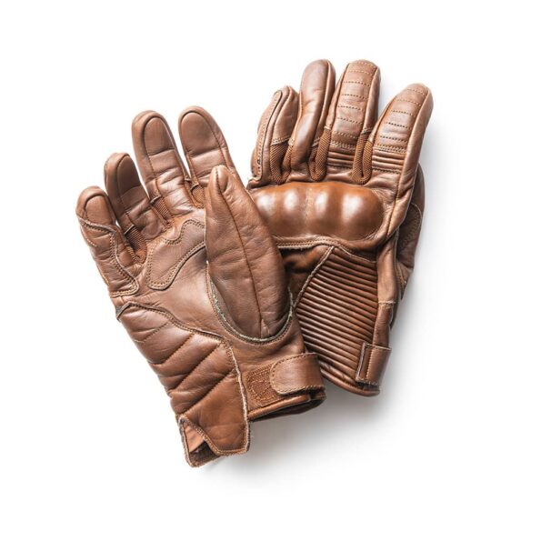 Brown Vintage Leather Motorbike Gloves