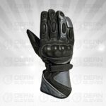 Leather Men Motorbike Gloves Riding Racing Safety Gloves